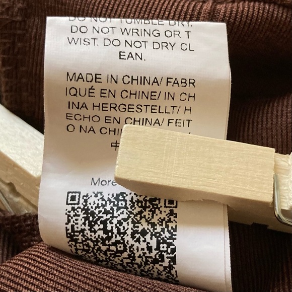 SHEIN Curve Chocolate Brown Ruffle Neck Blouse - Picture 4 of 5